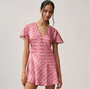 NWT! By Anthropologie Short-Sleeve V-Neck Mini Dress 🔮